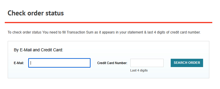 1 Rx Shop order tracking interface