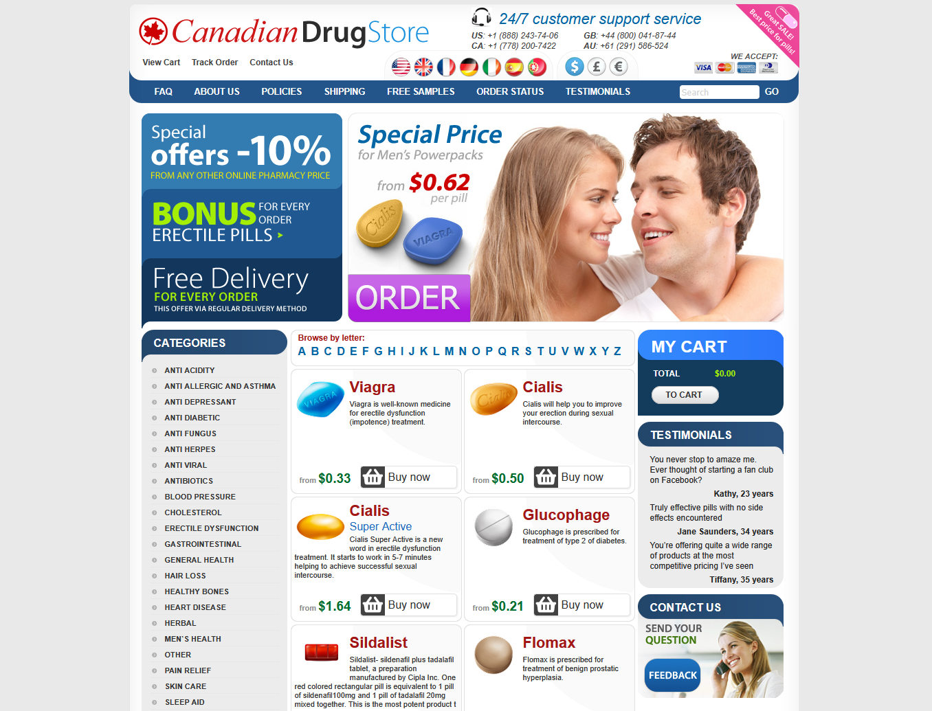 24 Meds Online homepage layout
