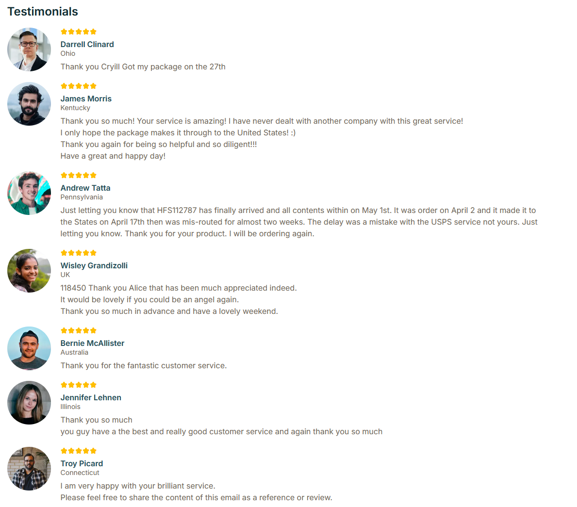 365CarePrime customer reviews section