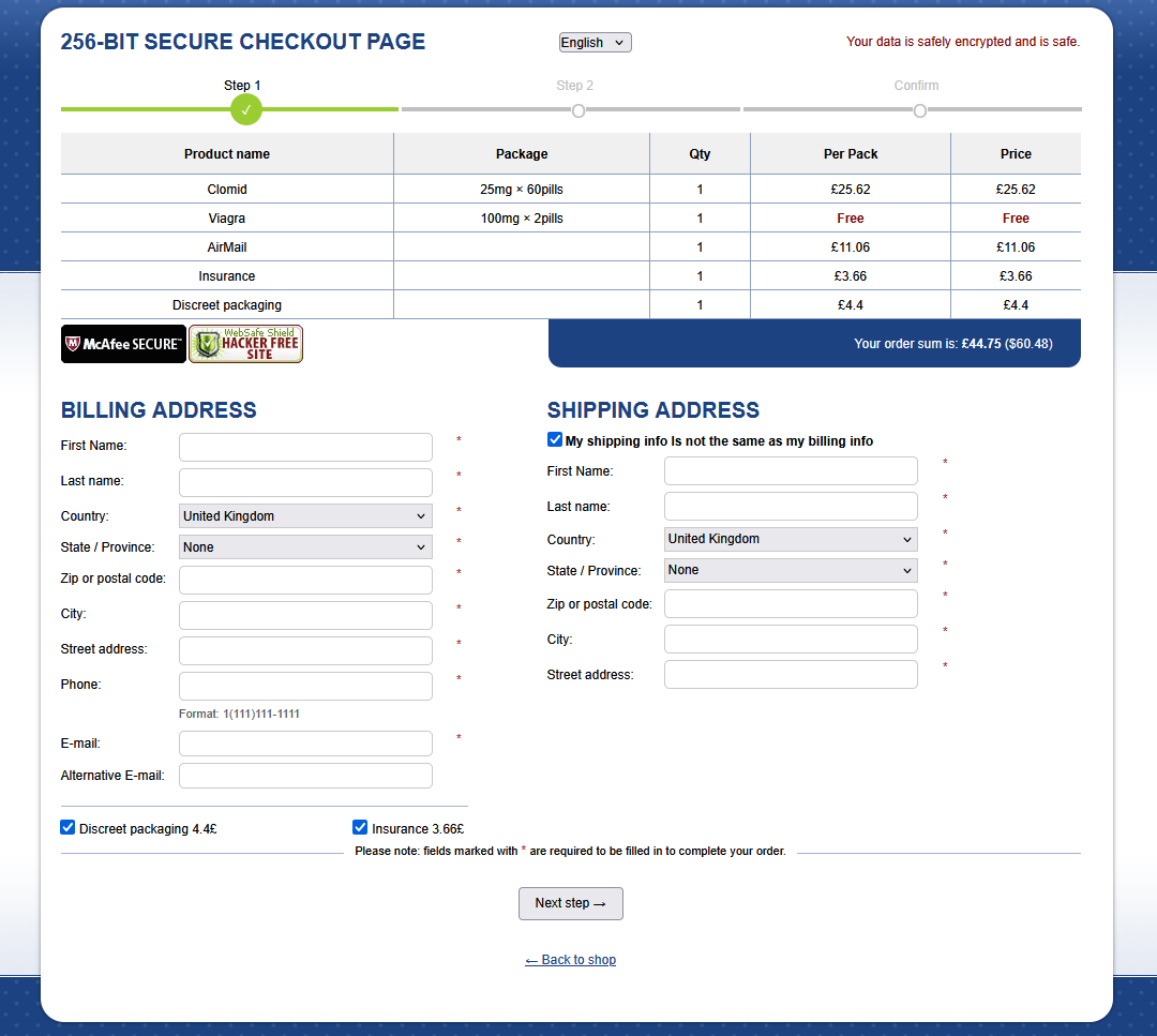 365 Rx secure checkout process