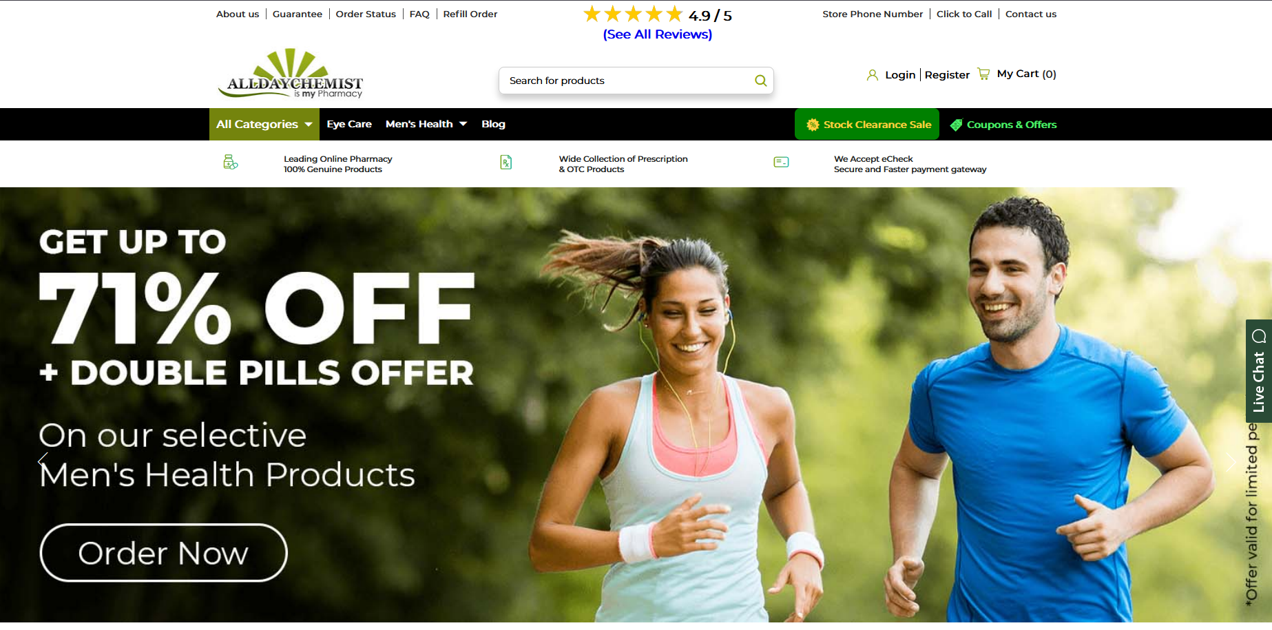 AllDayChemist homepage layout