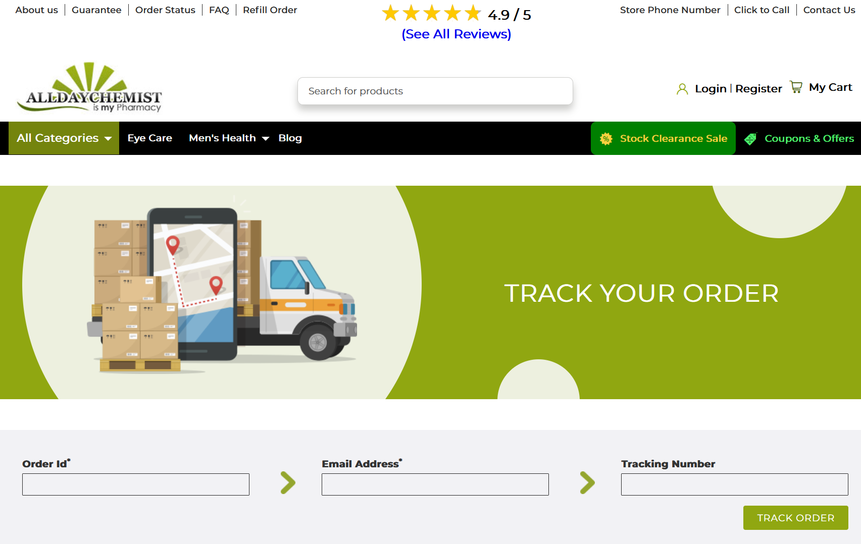 Order tracking interface