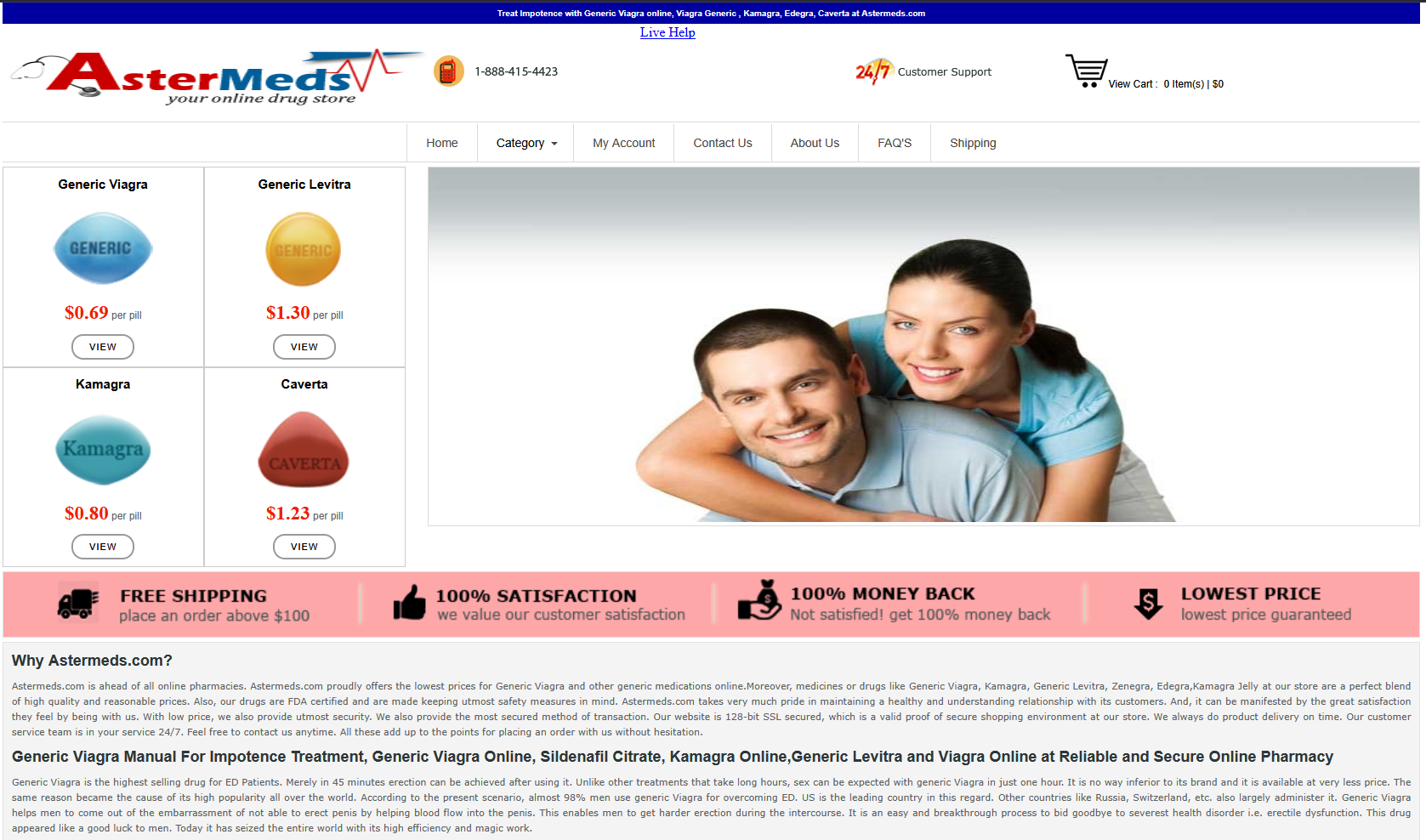 Website homepage interface