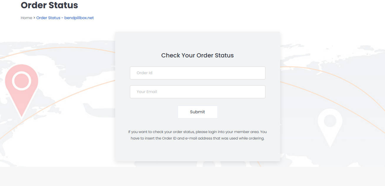 BendPillBox order tracking and status page