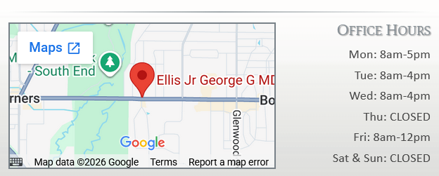 Google Maps location of Dr. Ellis&rsquo;s office in Boardman
