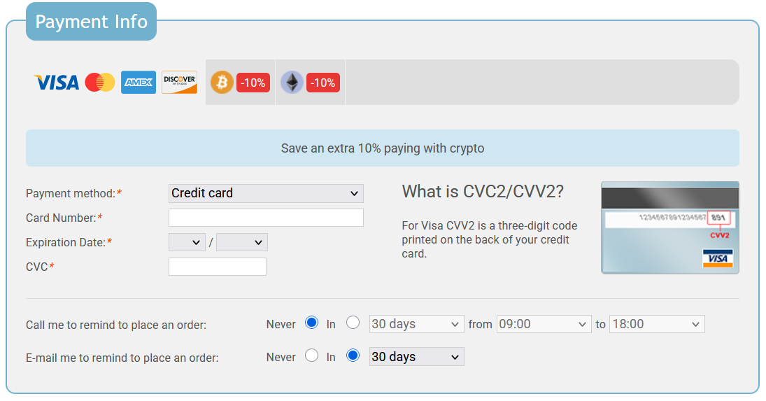 Secure checkout process