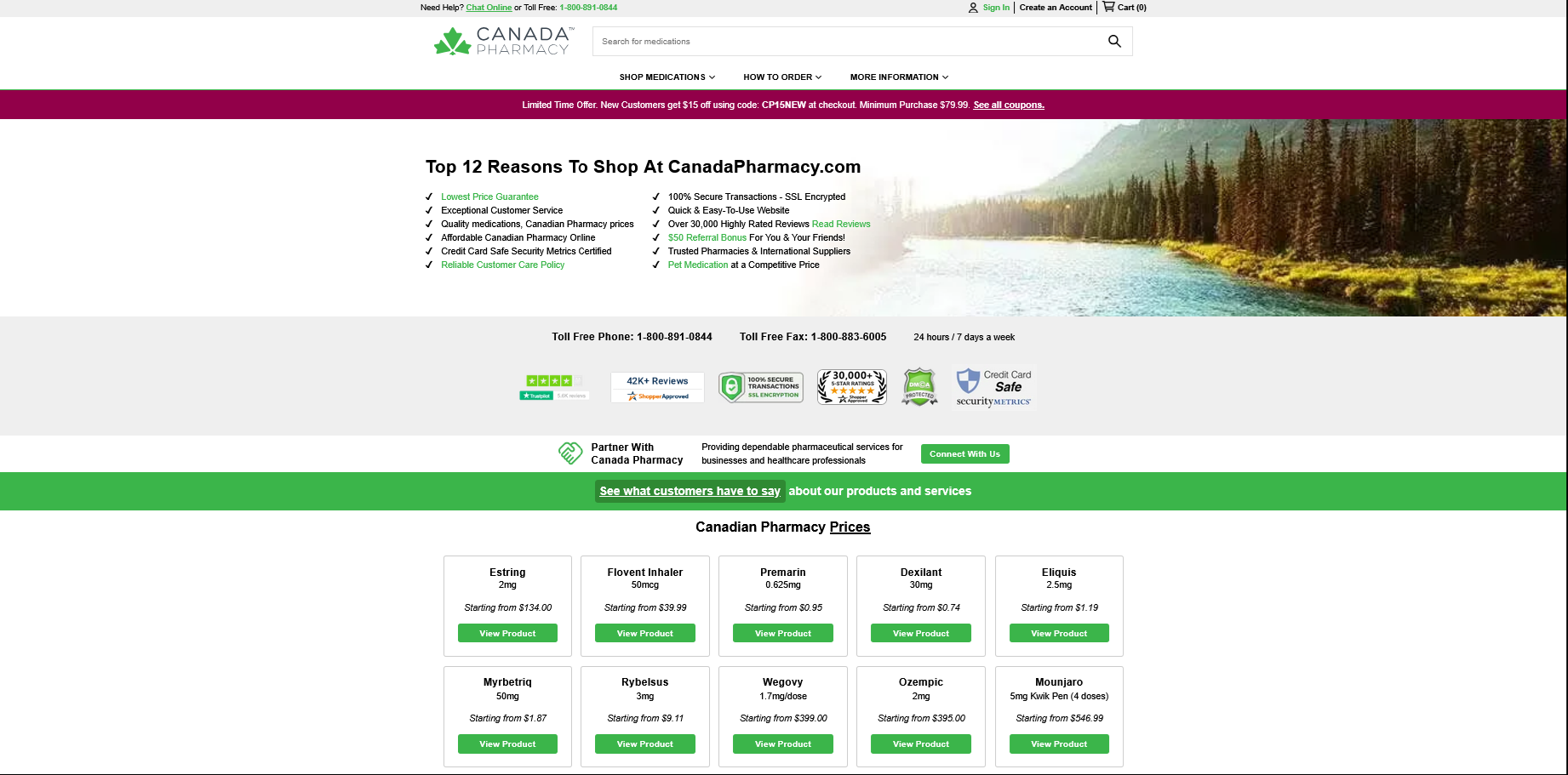 CanadaPharmacy website homepage on a laptop and smartphone
