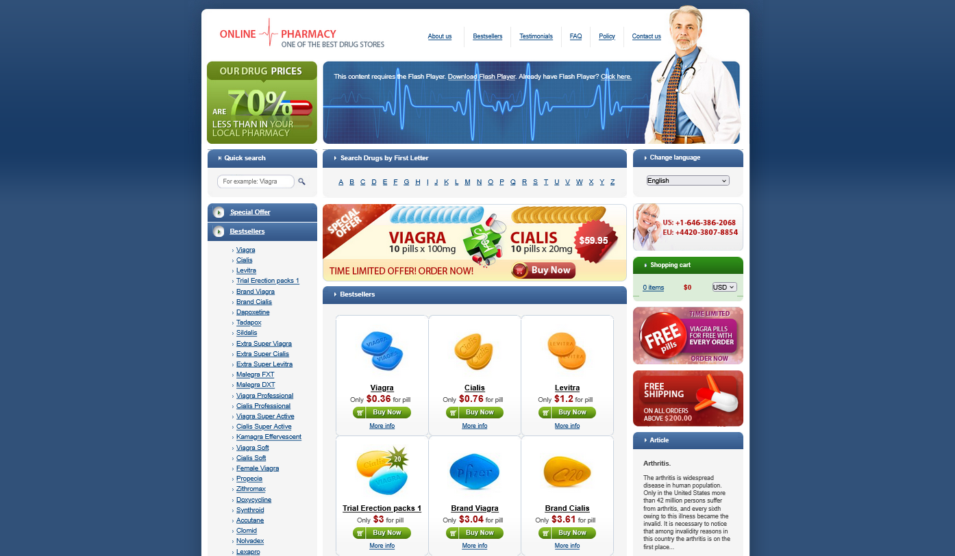 CanadianPharmacy24h homepage navigation