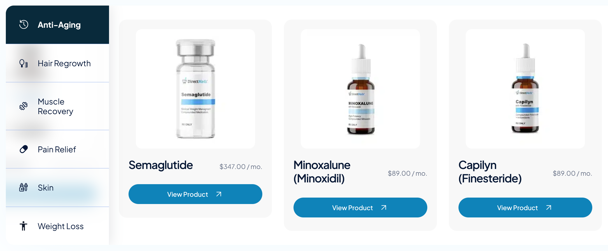 Product range display