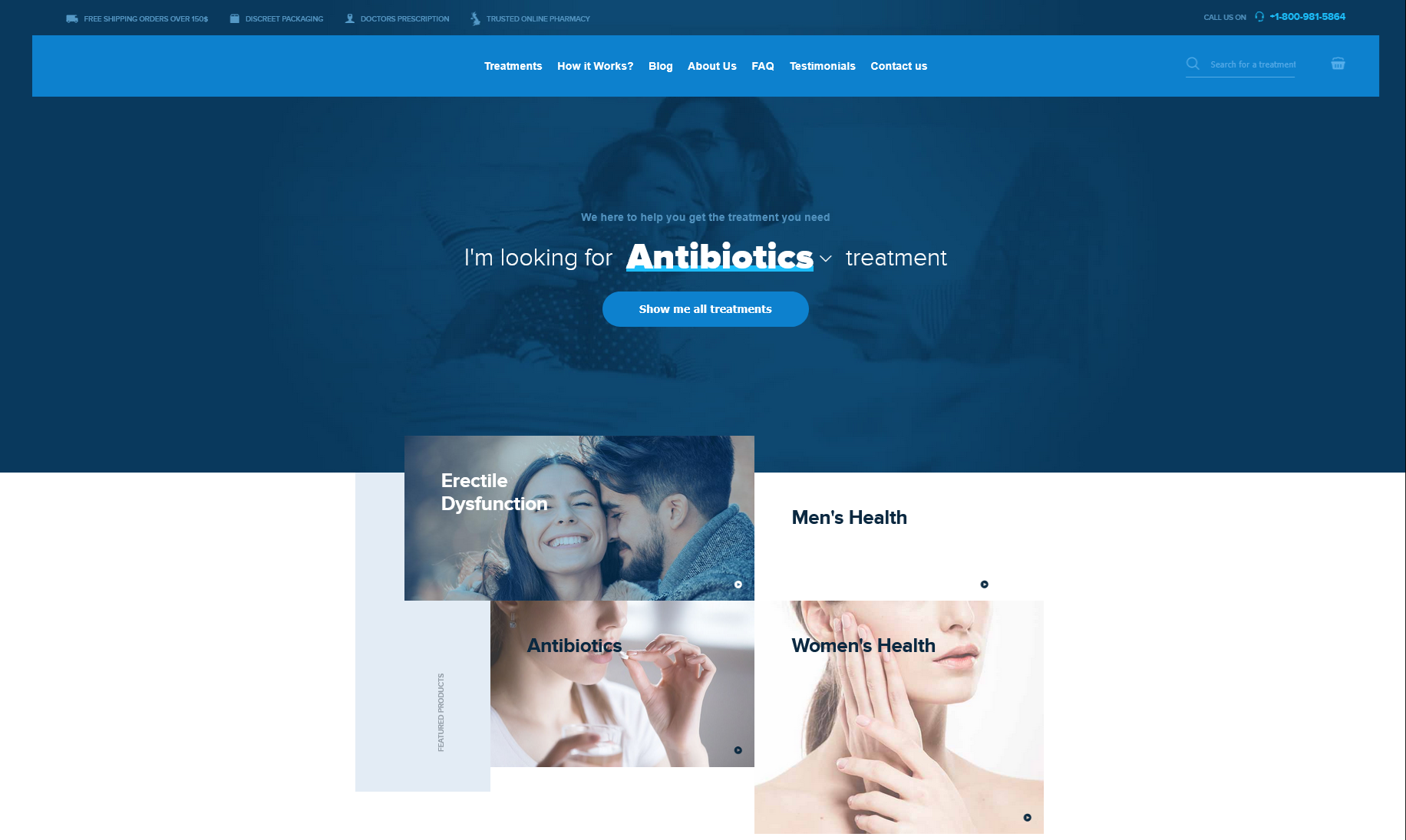 Faast Pharmacy homepage interface