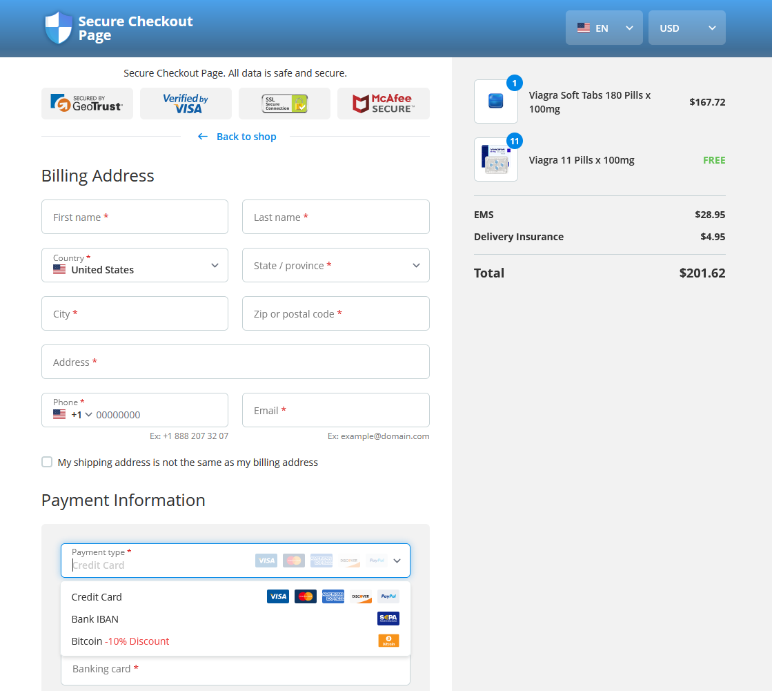 Family24Rx checkout page interface