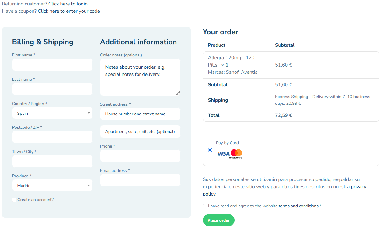 Ge24h checkout page
