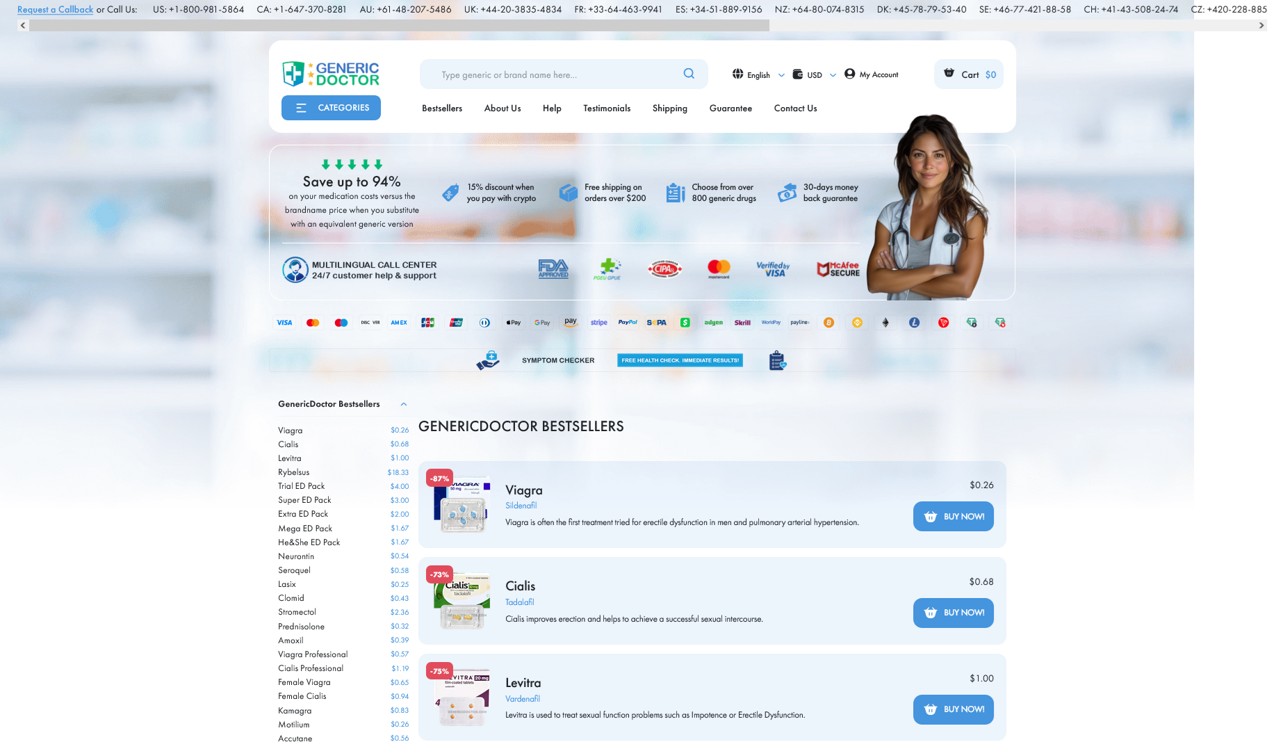 Sleek and modern interface of GenericDoctor website