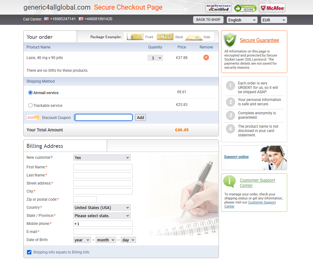 Generics4All support and checkout interface