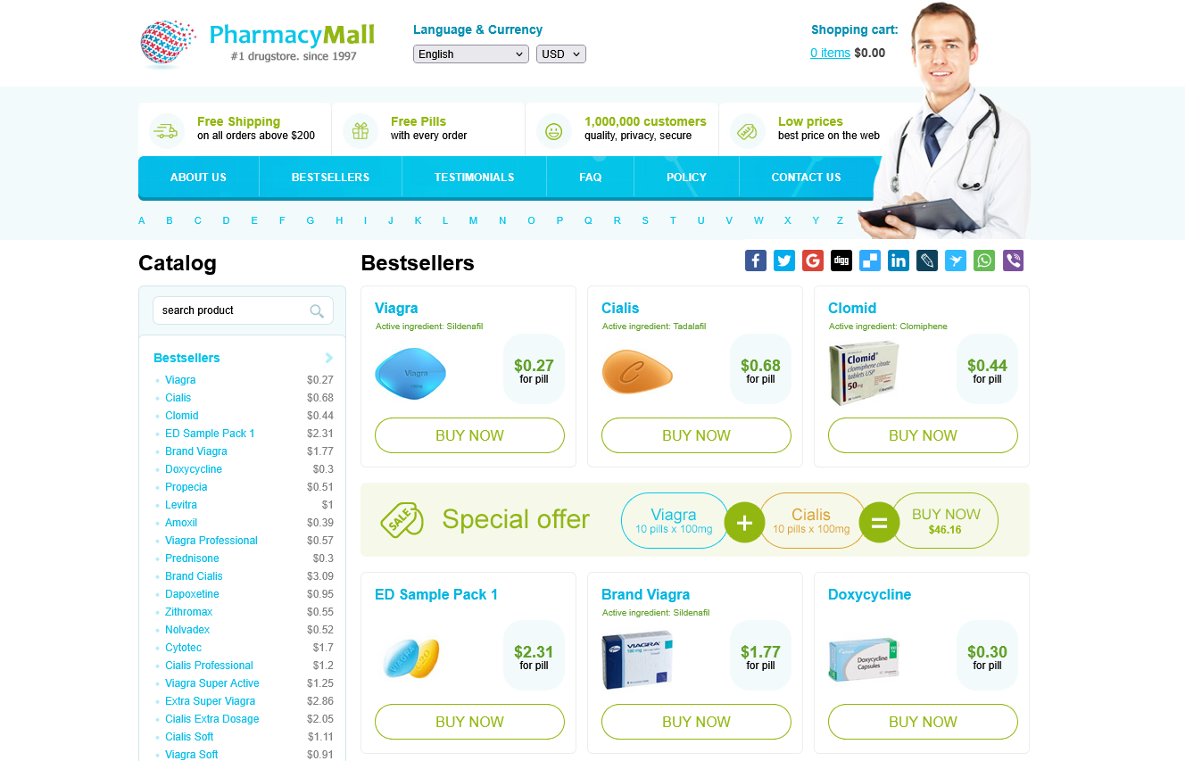 HotPharm homepage layout