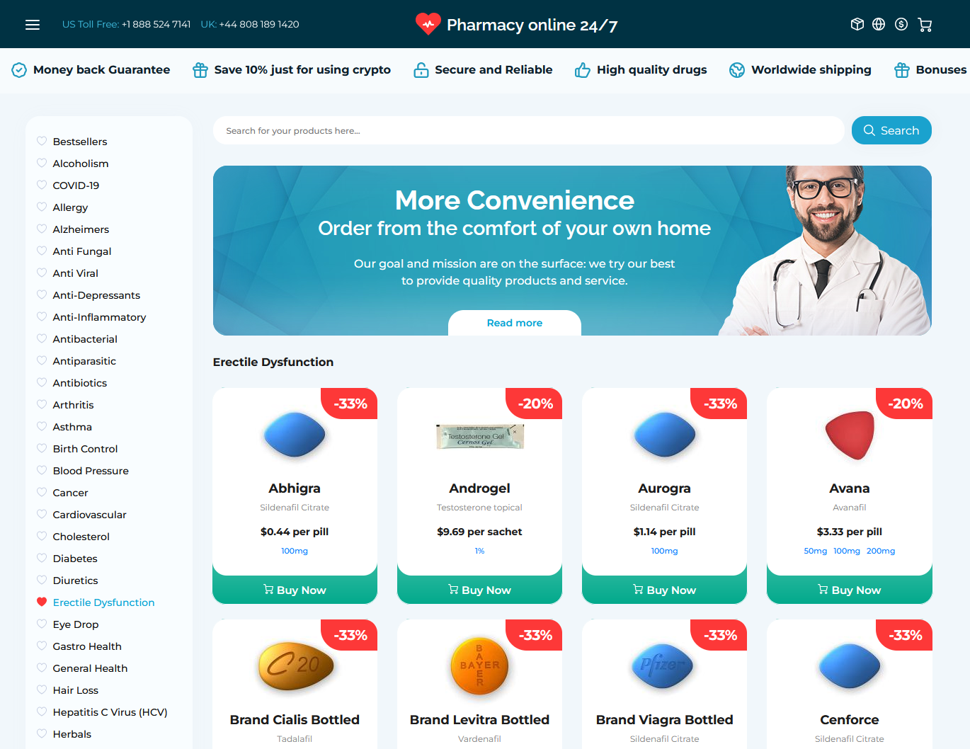 IndiaMedsGeneric homepage layout