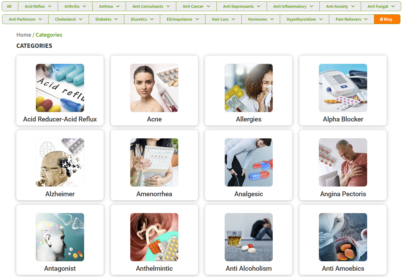 InternationalDrugMart product categories and search filters