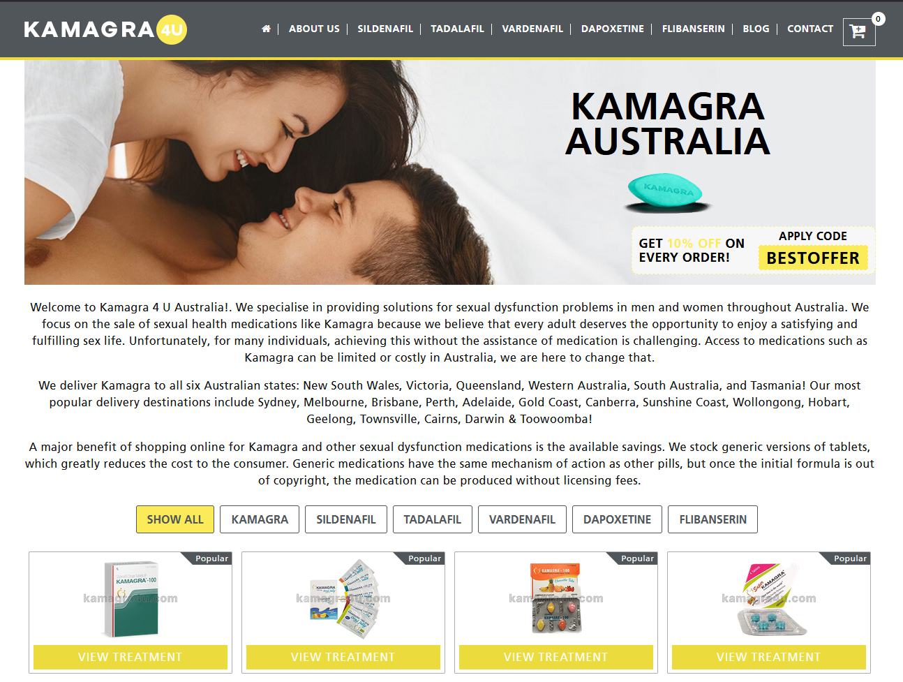 Kamagra4u homepage layout