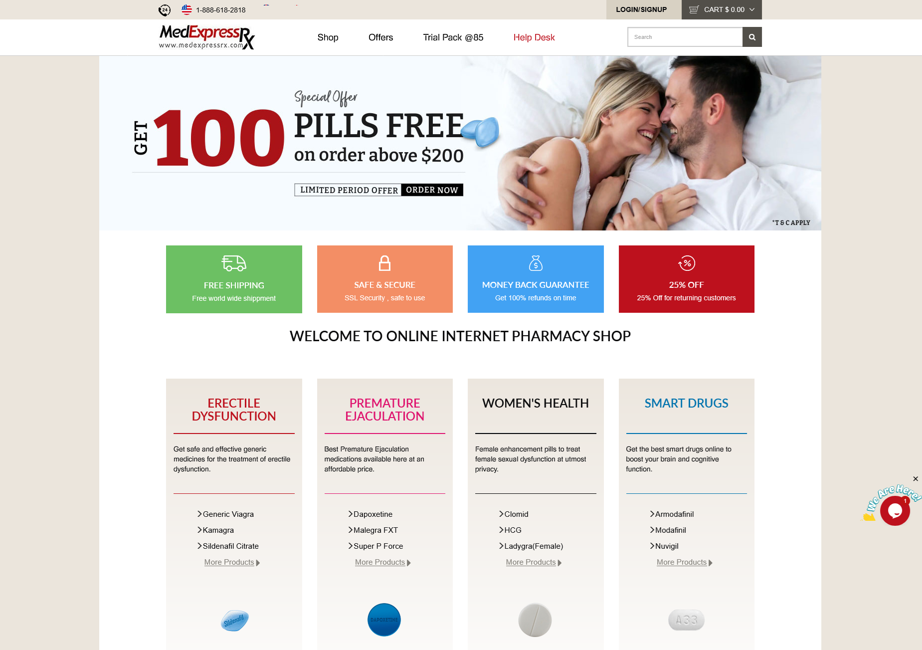 MedExpressRX homepage interface