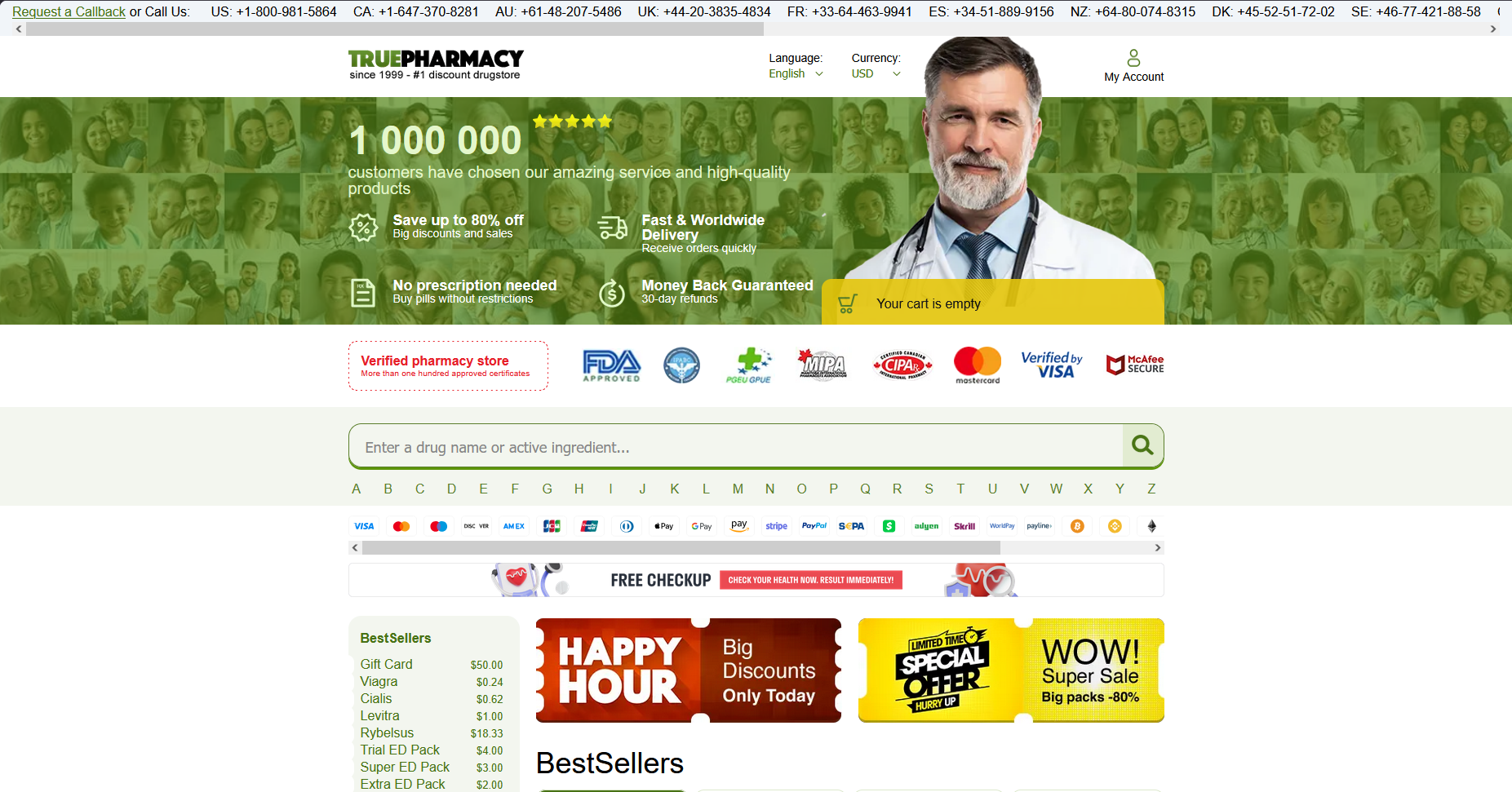 MedInTop homepage layout