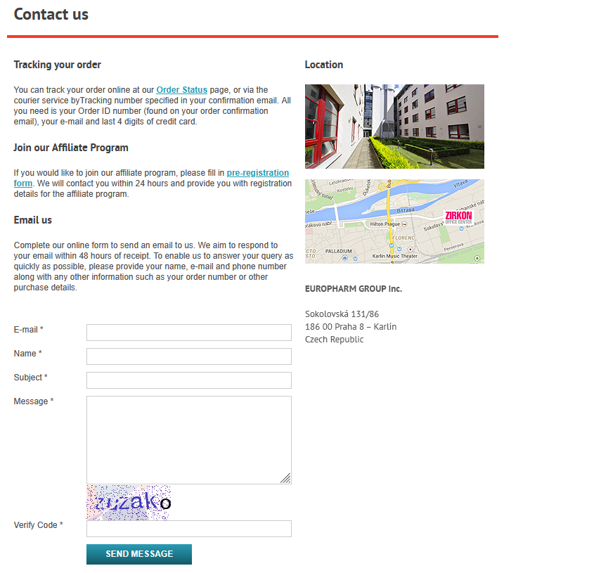 Medstore 24h customer support and policy page