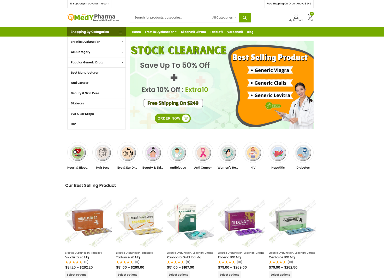 Screenshot of MedyPharma homepage