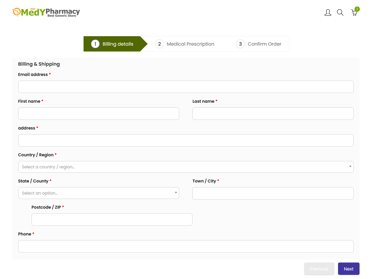 MedyPharmacy secure checkout process