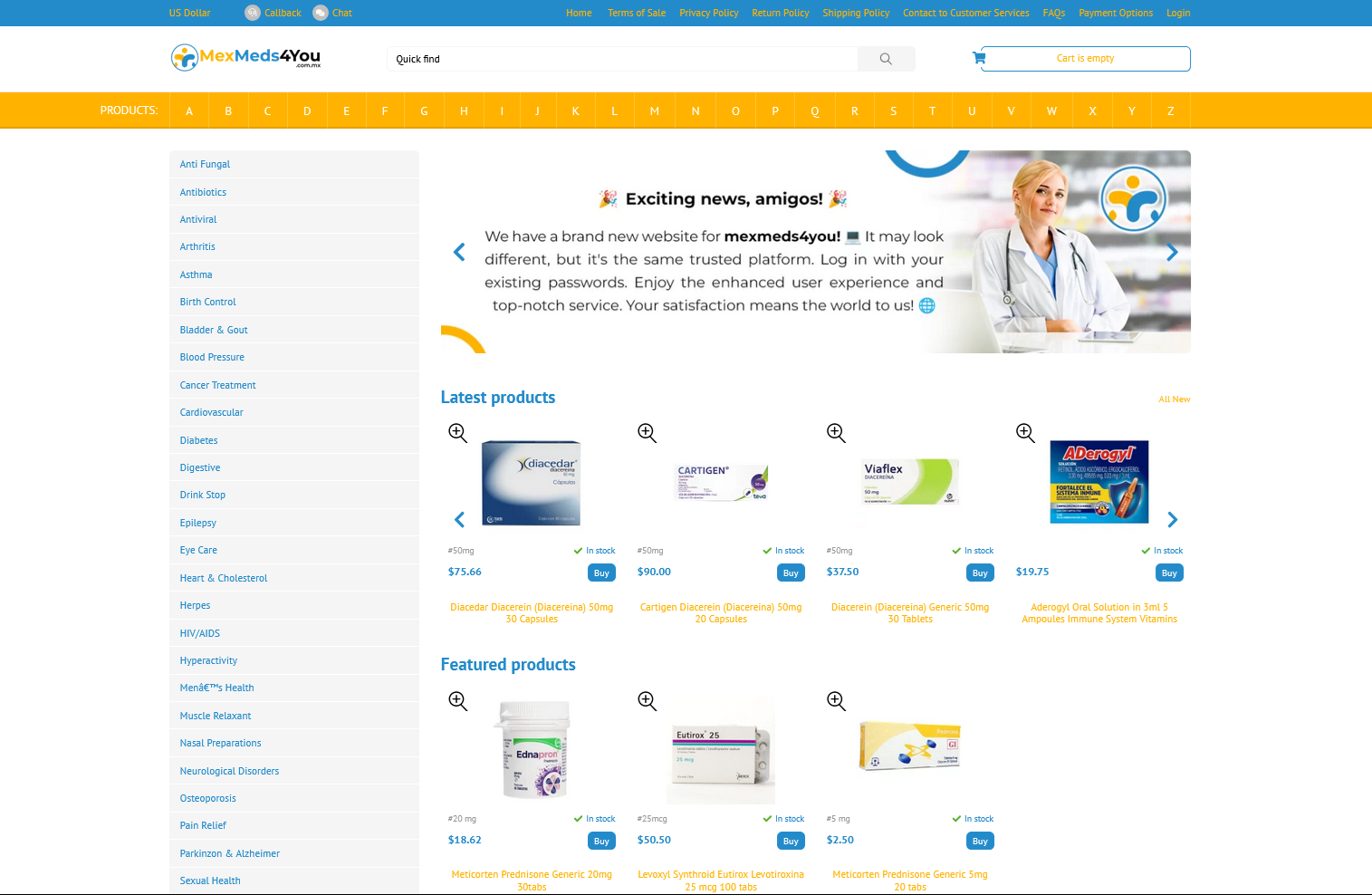 Website homepage screenshot