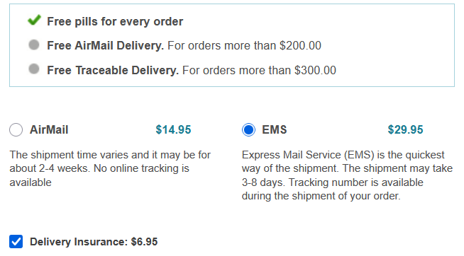 My Reorder shipping options overview