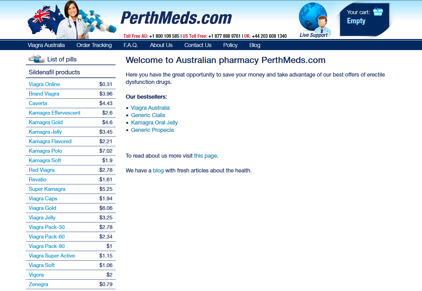 PerthMeds homepage layout