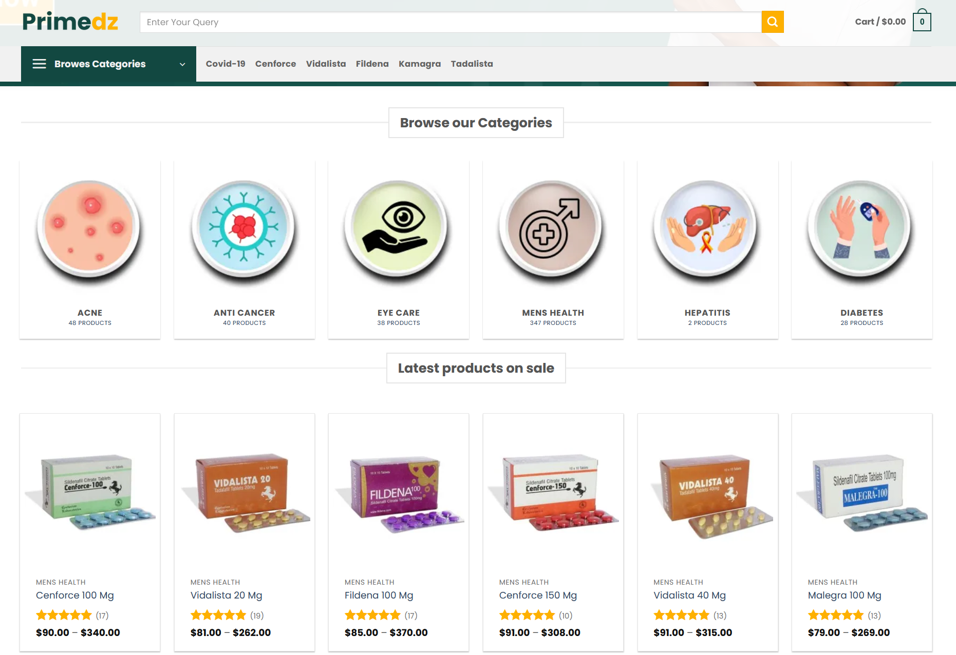 Product category page