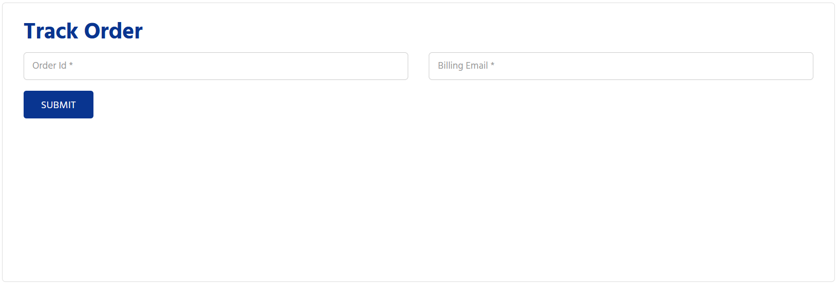 Order tracking interface