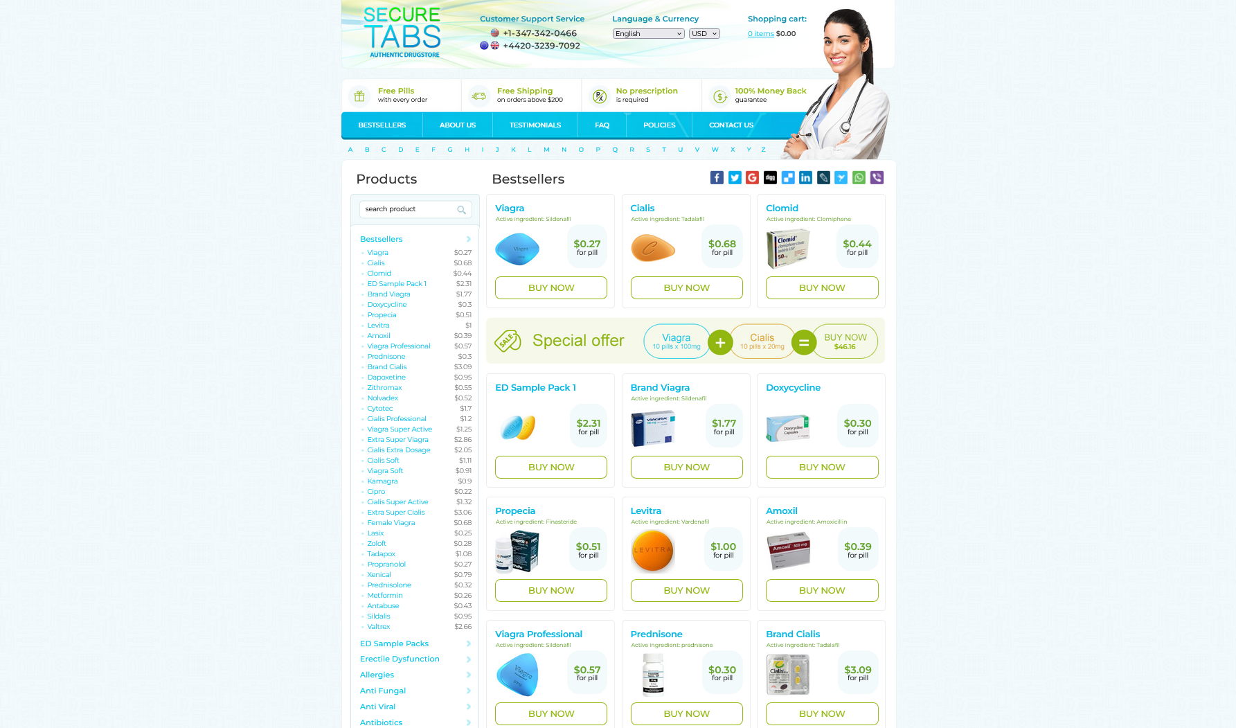 SecureTabs homepage layout