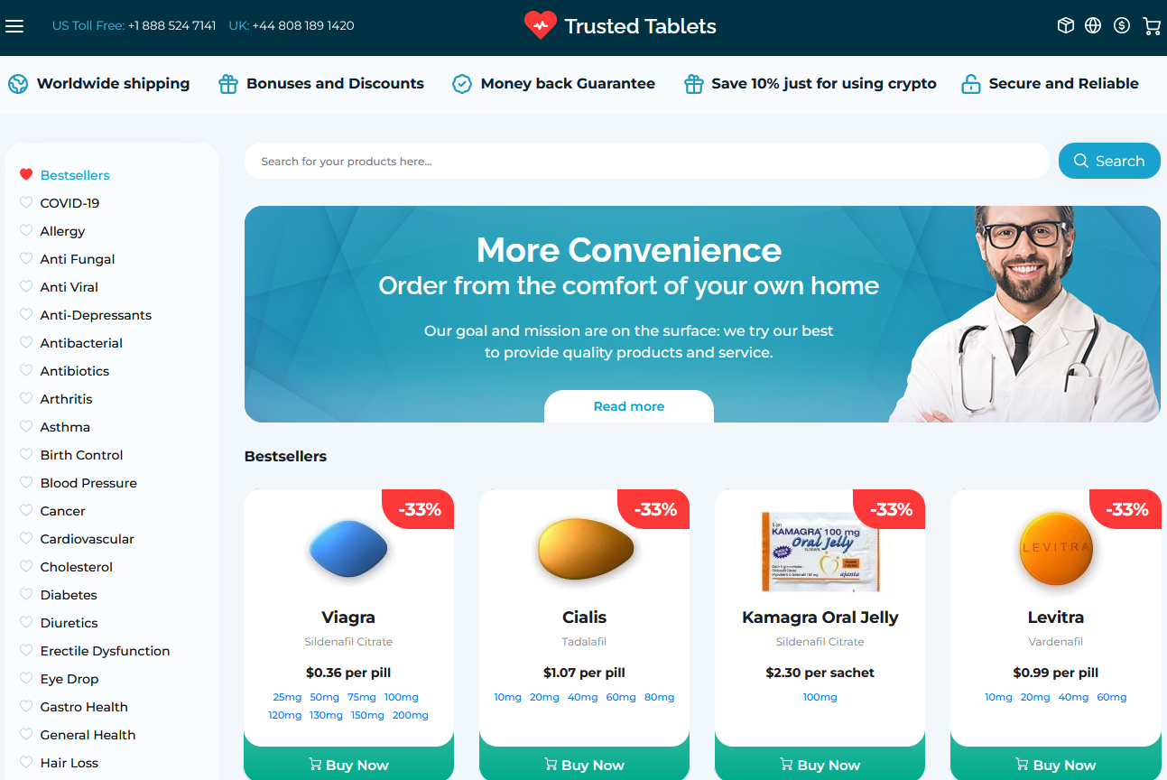 Trusted Tablets homepage interface